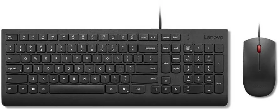Tastatura Lenovo Tastatura cu mouse inclus, Lenovo, 4X31R64400, USB, 1,8m, negru, dimensiuni 424x146x20mm