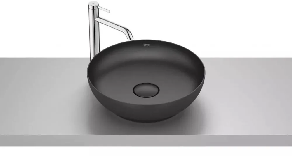 Roca Lavoar Bol A32787M080, montare pe blat, 42.5 cm, FineCeramic, mat, Negru