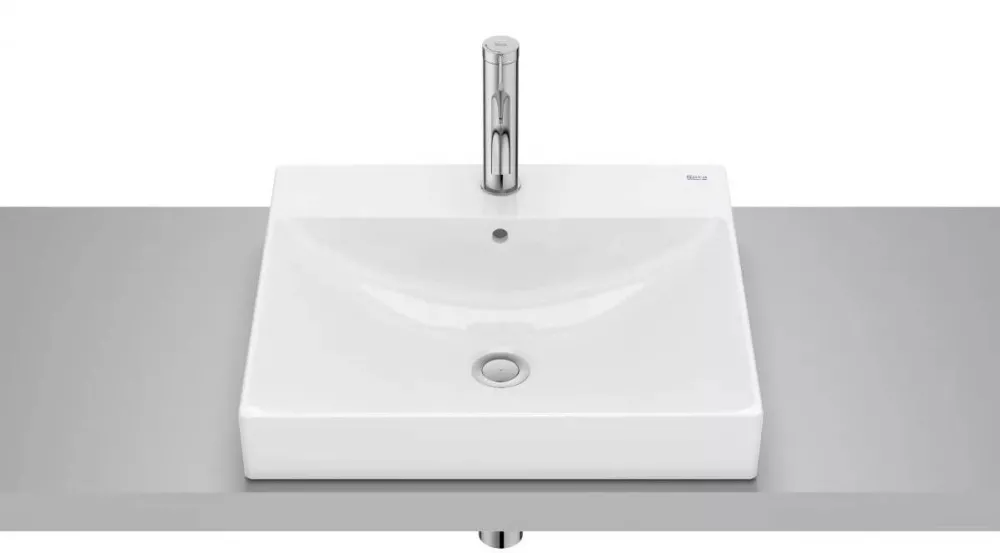 Roca Lavoar Ona A32768L000, montare in blat, 50 x 45 cm, FineCeramic, Alb