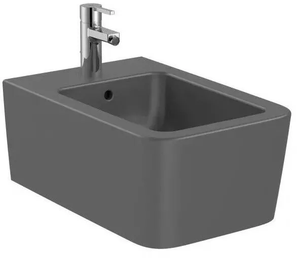 Roca Bideu Inspira Square A357535640, suspendat, cu orificiu pentru baterie standard, Antracit mat