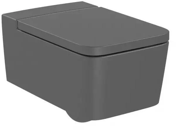 Roca Vas WC Inspira Square A346537640, suspendat, Rimless, fara capac, Antracit mat
