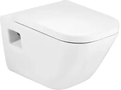 Roca Vas WC The Gap Square A34647F000, suspendat, Rimless, fara capac, Alb