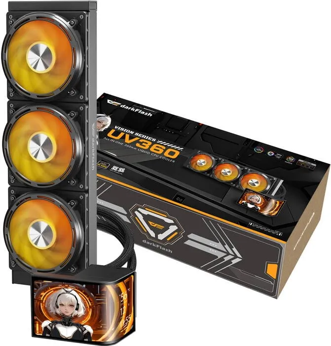 Cooler Darkflash Racitor pentru procesor DarkFlash UV360 (negru)