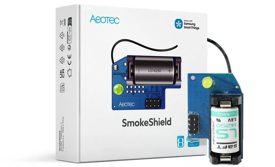 Aeotec Aeotec SmokeShield Z Wave 800 Series for Ei Smoke & Heat Detectors Ei650W, Ei650iW, Ei630W and Ei630 Kit