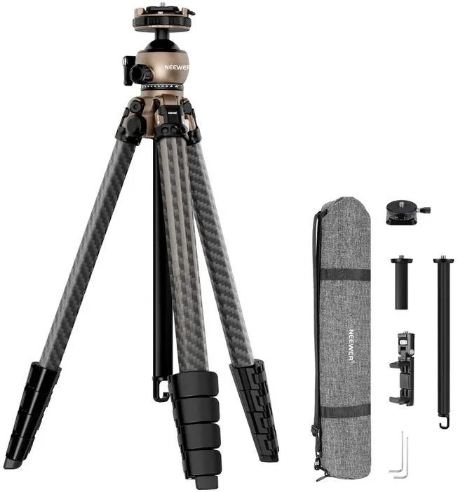 Neewer CARBON FIBER TRAVEL TRIPOD, WITH 360°