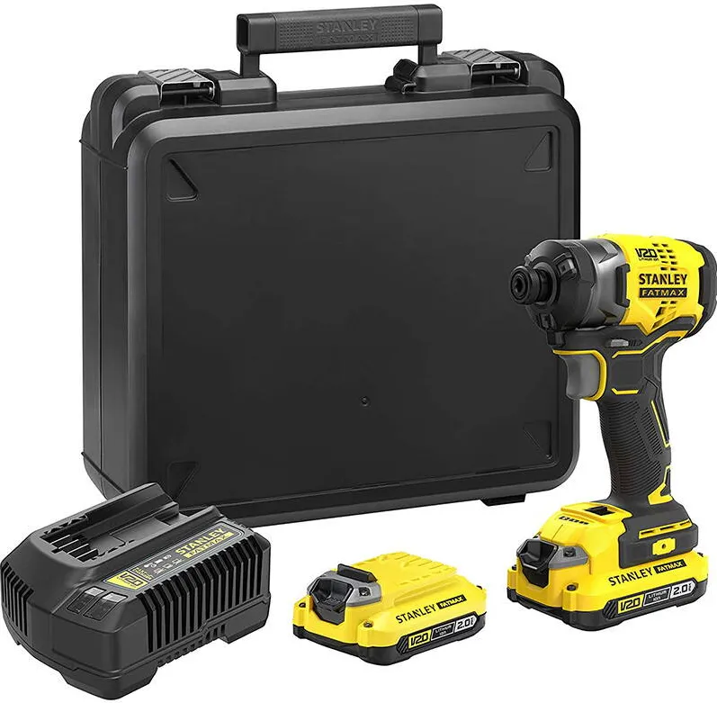 STANLEY SFMCF820D2K-QW 3 Speed Brushless Impact Screwdriver, 18 V, 2x 2 Ah accumulator, Yellow/Black