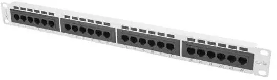 Accesoriu Retea LANBERG Panou de conexiuni, Lanberg patch panel 24 porturi 1U CAT.5E, gri