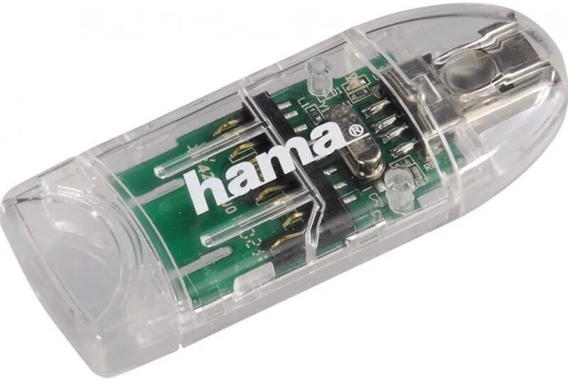 Card Reader HAMA USB 2.0 8in1 SD/microSD transparent 91092