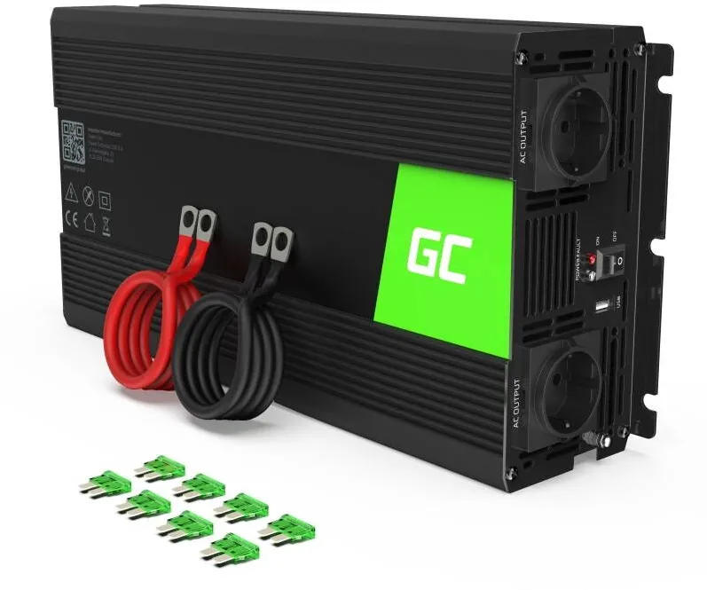 Green Cell INV24 power adapter/inverter Auto 1500 W Black