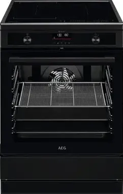 Aragaz electric cu plita cu inductie AEG CIB6499APB, 73l, Negru