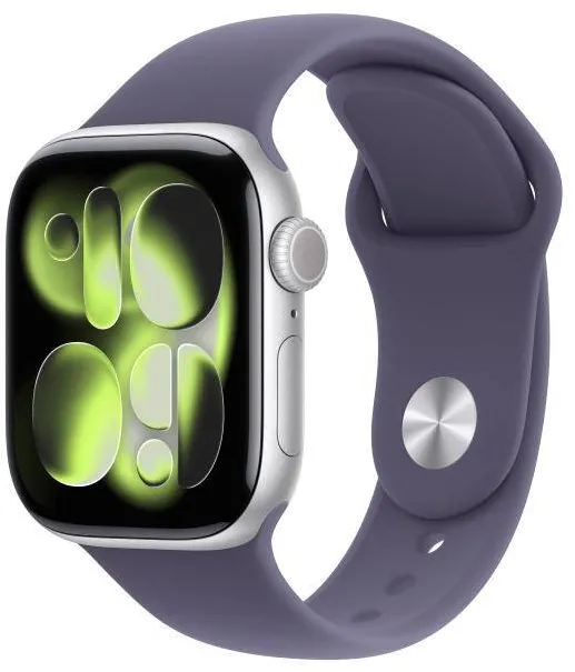 Smartwatch Apple Watch Series 11 Aluminium, 1.77inch, Curea Silicon S/M, Silver - Purple Fog Sport Band