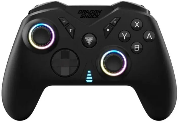 Gamepad DragonShock Controller Wireless Dragonshock Nebula Ultimate, Bluetooth, Compatibil cu Nintendo Switch, PC, Android, PS3, Lumini RGB, Vibratii Dual Motor Negru