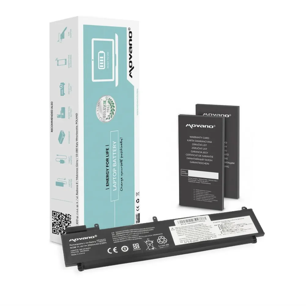 Acumulator Laptop Movano pentru Lenovo ThinkPad T460s T470s, litio-polimer, protectie la supratensiune, 10.8V