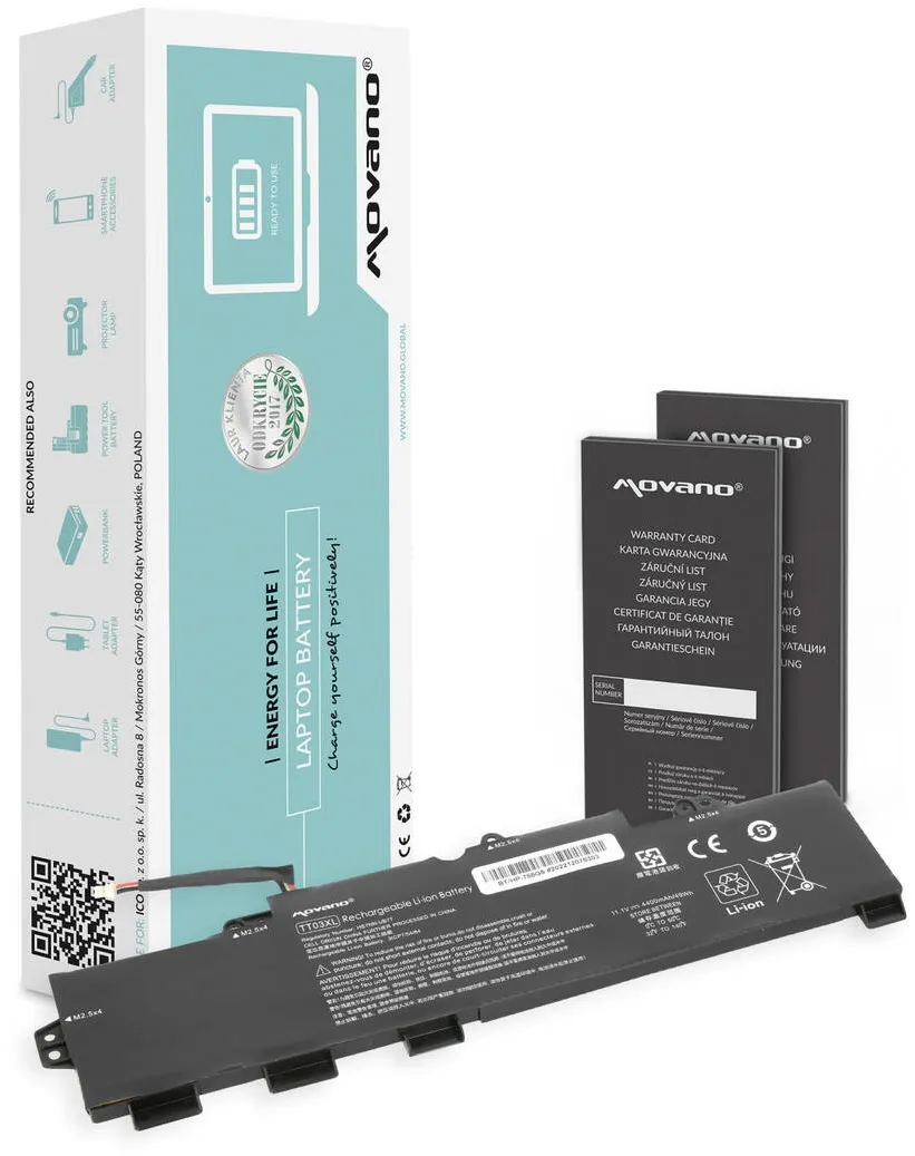 Acumulator Laptop Movano 4400 mAh, 11.1V, 3 celule, pentru HP EliteBook 755 G5, 850 G5