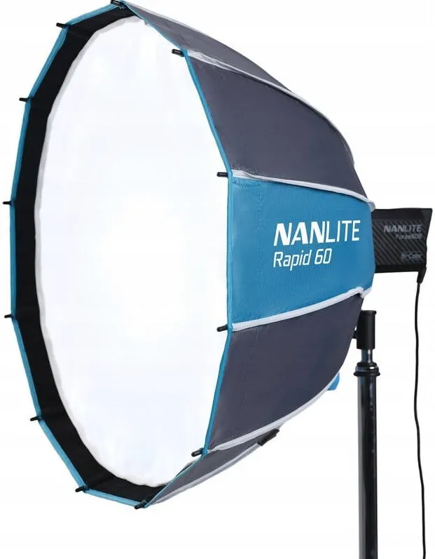 Nanlite Softbox Nanlite Rapid 60, 2 x difuzor, plasa, etui transport, 23,6 inch