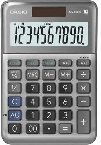 CASIO Calculator desktop, 10 cifre, "MS-100 FM", Gri