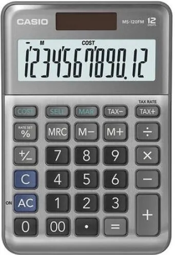 CASIO Calculator de birou, 12 cifre, "MS-120 FM", Gri