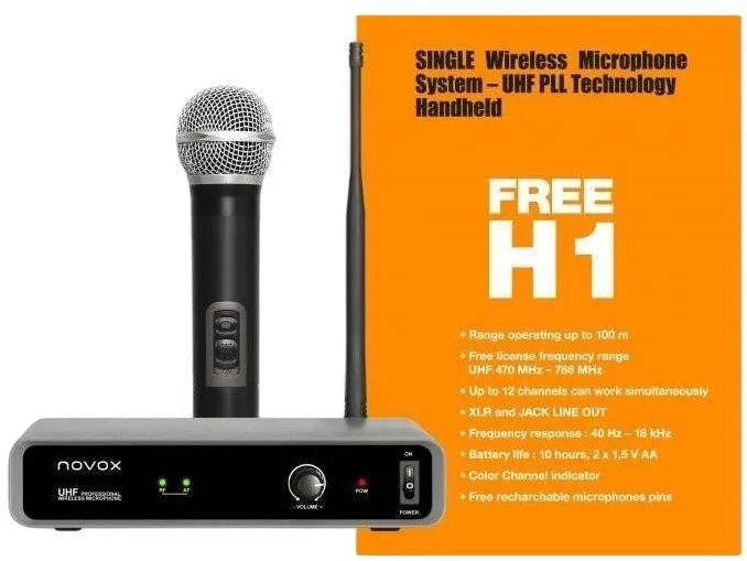 Microfon NOVOX Kit microfon wireless, Novox, Negru
