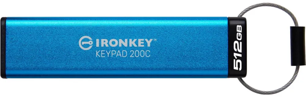 Memorie USB Kingston USB flash drive IronKey Keypad 200C - USB 3.2 Gen 1 - 512 GB - blue