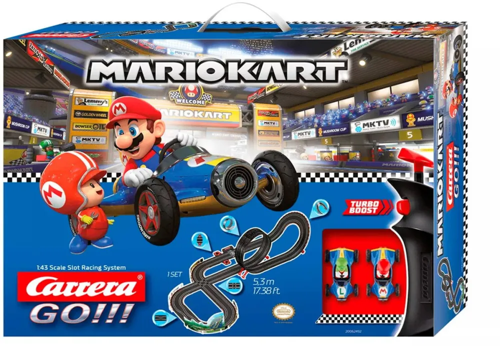 Masina Carrera GO!!! Mario Kart 8 - Mach 8, Racetrack (With Mario Kart Decorations)