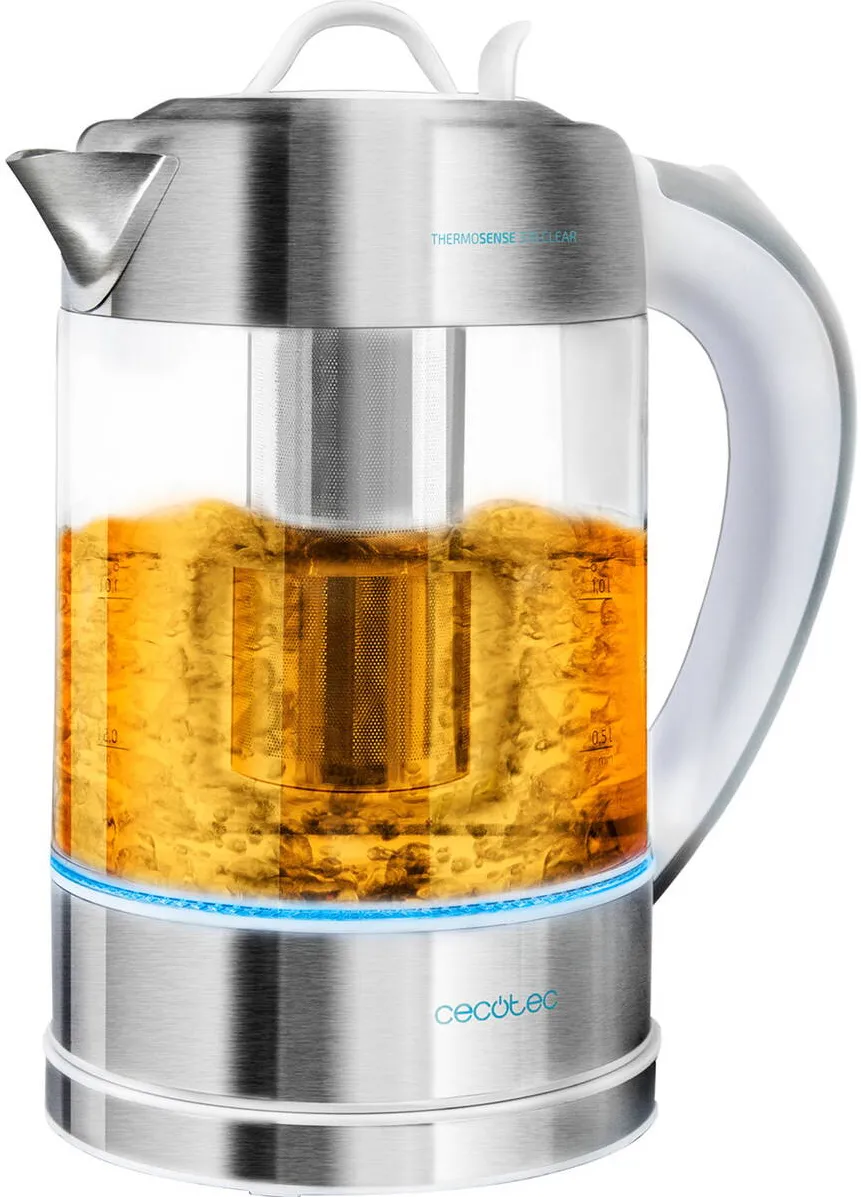 Fierbator CECOTEC ThermoSense 370 Clear Electric (inox/transparent, 2,200 watts, 1.7 liters)