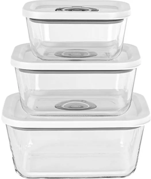 ROMMELSBACHER Vacuum Sealer Glass Container Set VCG 1 transparent, 3-piece, 350ml, 670ml, 1100ml