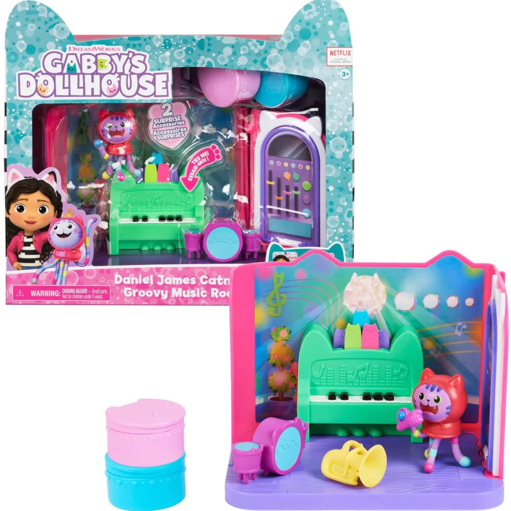 Jucarie creativa Spinmaster Spin Master Gabby's Dollhouse Deluxe Room - Groovy Music Room, Backdrop