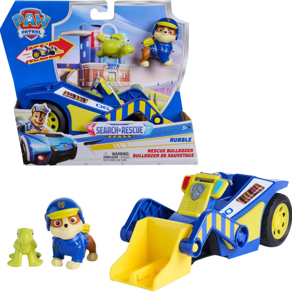 Masina Spinmaster Spinmaster Paw Patrol - Search & Rescue: Rubbles rescue bulldozer with 2 figures
