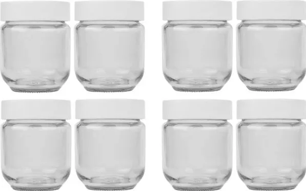 Set 8 borcane din sticla pentru aparat de iaurt ROMMELSBACHER JG 8 150 ml