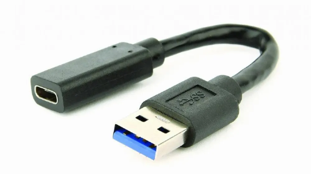 Adaptor Gembird USB 3.1 AM to Type-C female adapter cable 10 cm black