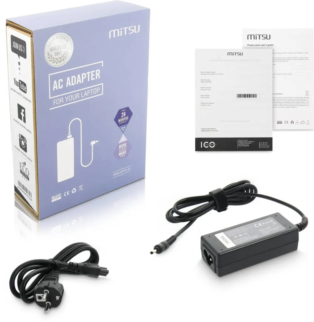 Alimentator Laptop MITSU notebook charger mitsu 19v 2.37a (3.0x1.1) - asus, acer