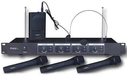 Microfon Ibiza Sound SET 4 MICROFOANE WIRELESS( 3 MANA + 1 CASCA) IBIZA