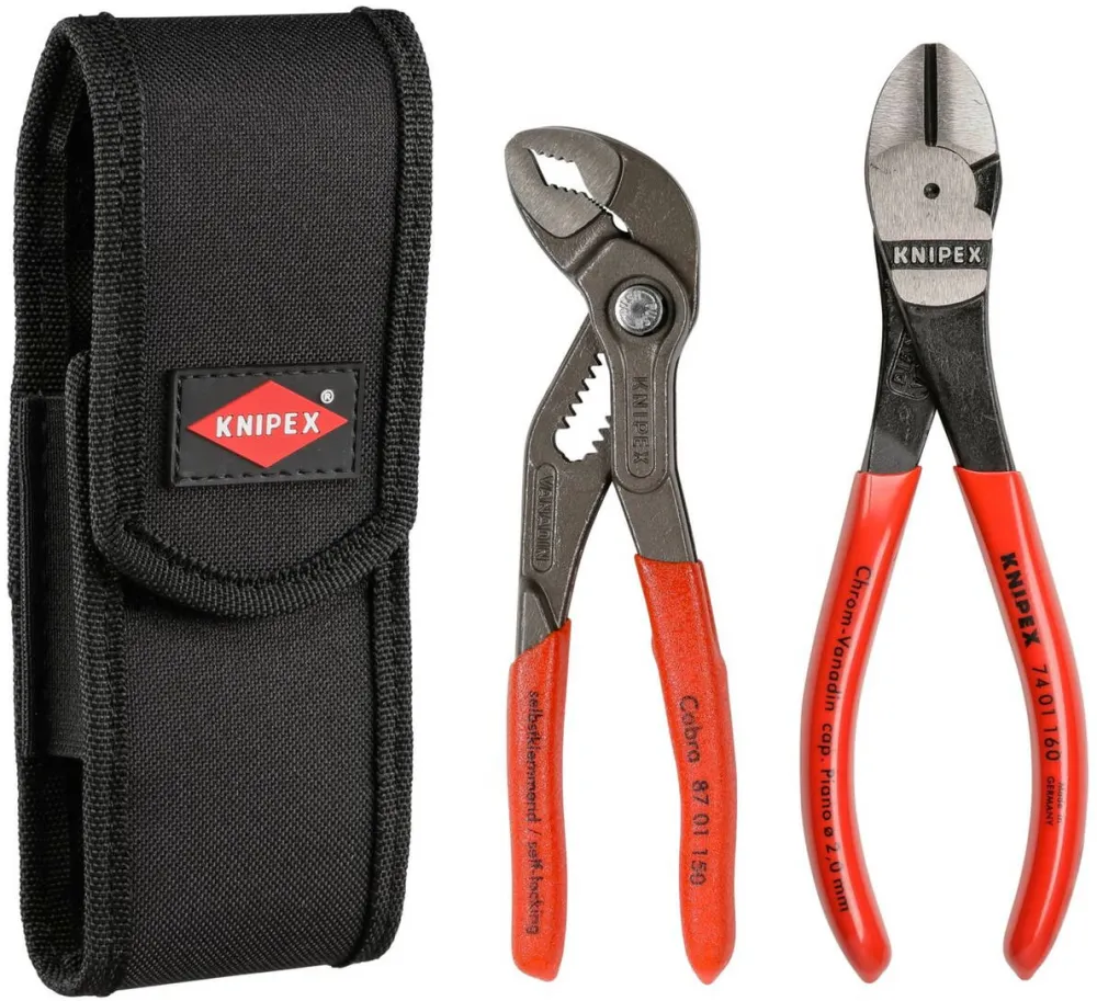 KNIPEX Cleste Mini Pliers set in belt tool pouch