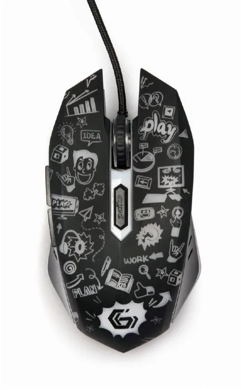 Mouse Gembird MUS-6B-GRAFIX-01 Wired Black