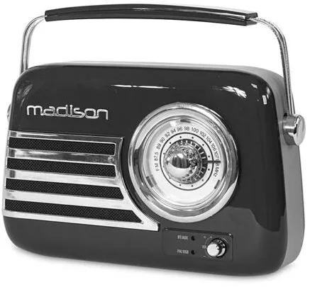 Mini-Sistem Audio Madison RADIO FM PORTABIL NOSTALGIA 15W CU FUNCTIE BLUETOOTH/AUX - NEGRU