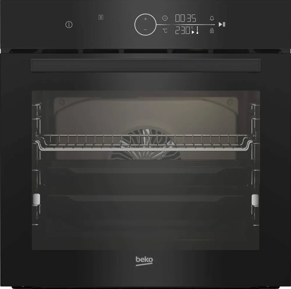 BEKO Cuptor incorporabil Beko BBIM17401BCS, Electric, 72 l, Autocuratare catalitica, 3D Cooking, Soft close door, Display LED, Booster, Clasa A++, Negru/Inox
