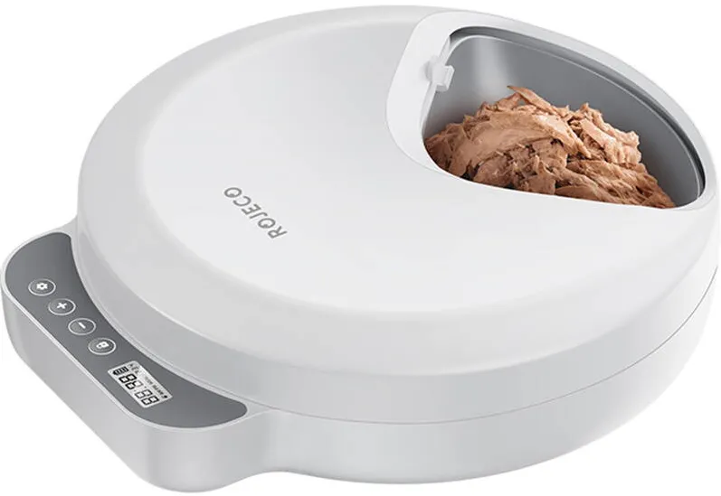 Rojeco Rojeco F26 4 Meals Cat Feeder Button Version with 2 Ice Packs (white)