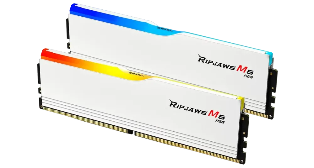 Memorie RAM G.Skill Ripjaws M5 DDR5 - 96GB - 5200 - CL - 40 (2x 48 GB) dual kit, memory (white, F5-5200J4040A48GX2-RM5RW, INTEL XMP)