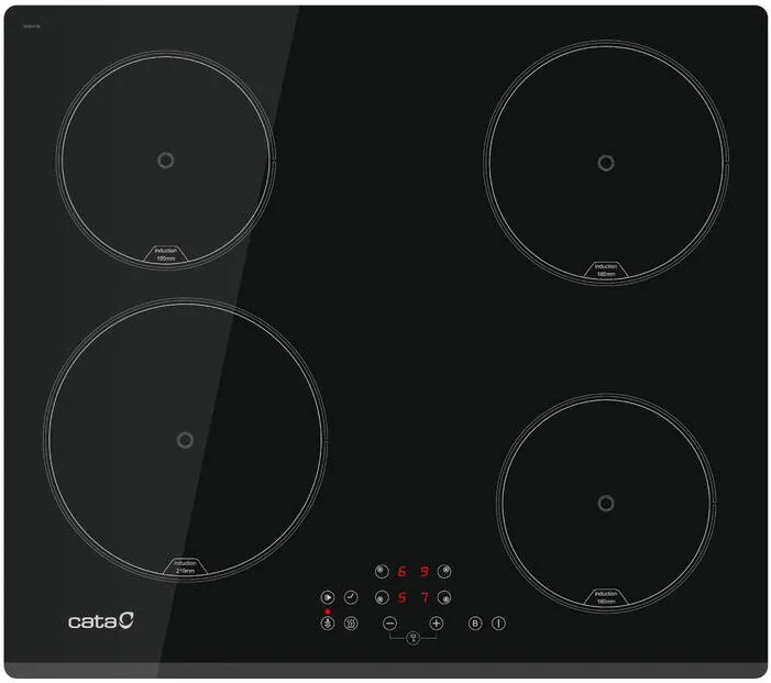 Plita CATA IB 6324E2 BK, Induction, Width 59cm, 4 cooking zones, Touch control, Black
