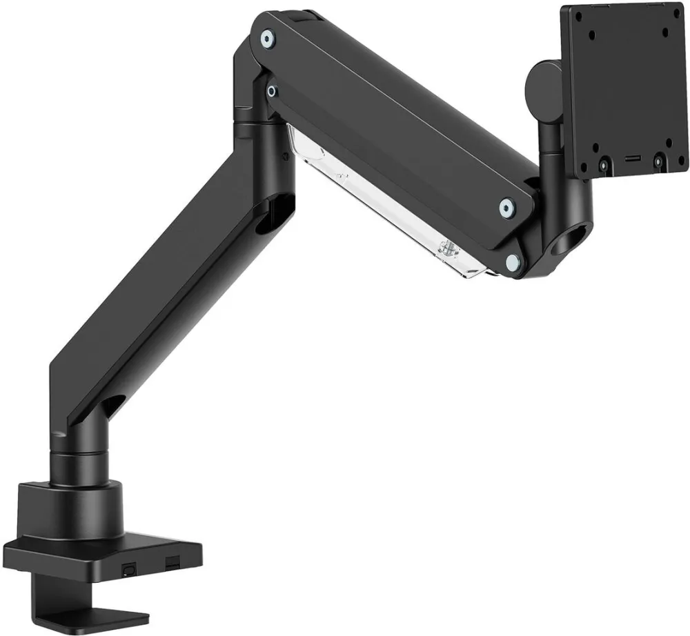 Suport TV / Monitor MACLEAN Suport monitor Maclean MC-968, arc gaz, 17-57", 27kg, VESA 75–200, inclinare -20°/+60°, rotire 180°, prindere birou, negru