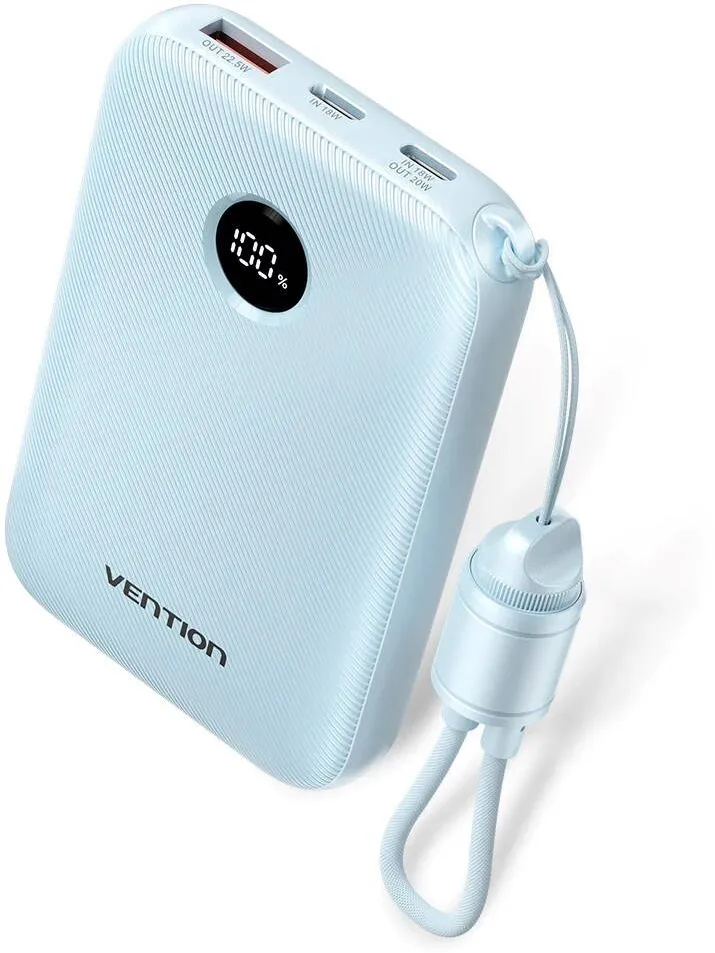 Vention 10000mAh Powerbank 2xUSB-C 1xUSB-A 22.5W, blue