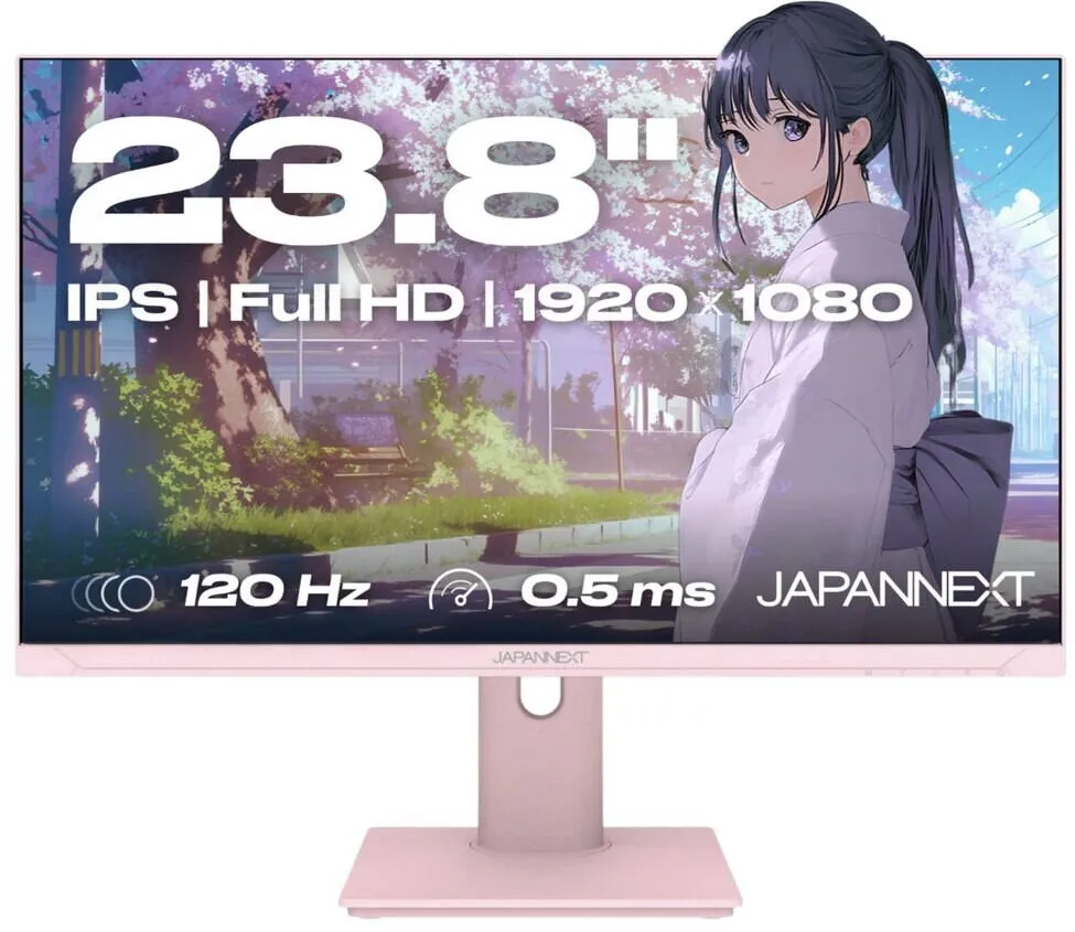Monitor JAPANNEXT IPS LED 23.8" JN-I238FHD120F-HSP-PK, Full HD 1920 x 1080, VGA, HDMI, Boxe, 120 Hz, 0.5 ms Roz