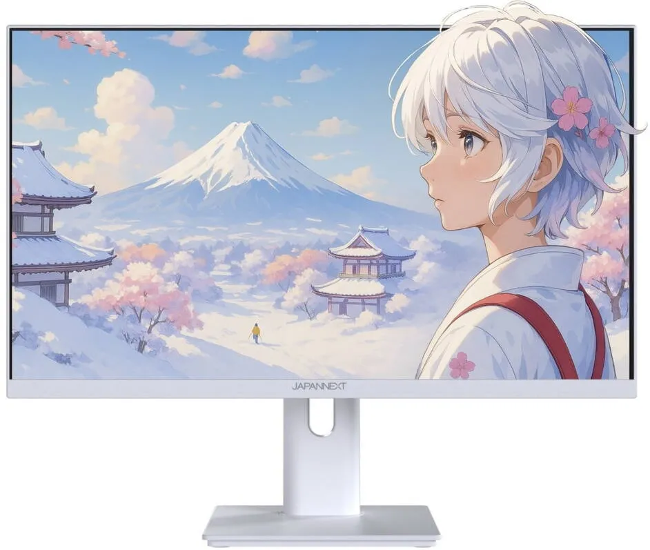 Monitor JAPANNEXT Monitor IPS LED JAPANNEXT 23.8" JN-I238FHD120F-HSP-W, Full HD 1920 x 1080, VGA, HDMI, Boxe, 120 Hz, 0.5 ms Alb