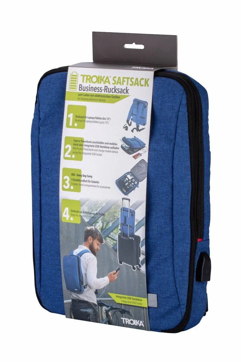 TROIKA Rucsac - Business backpack Troika Saftsack, Fermoar, Poliester, Voiaj