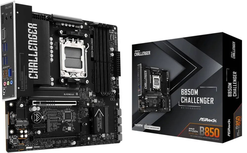 Placa de Baza ASRock B850M CHALLENGER AM5, 4xDDR5, negru, Micro-ATX