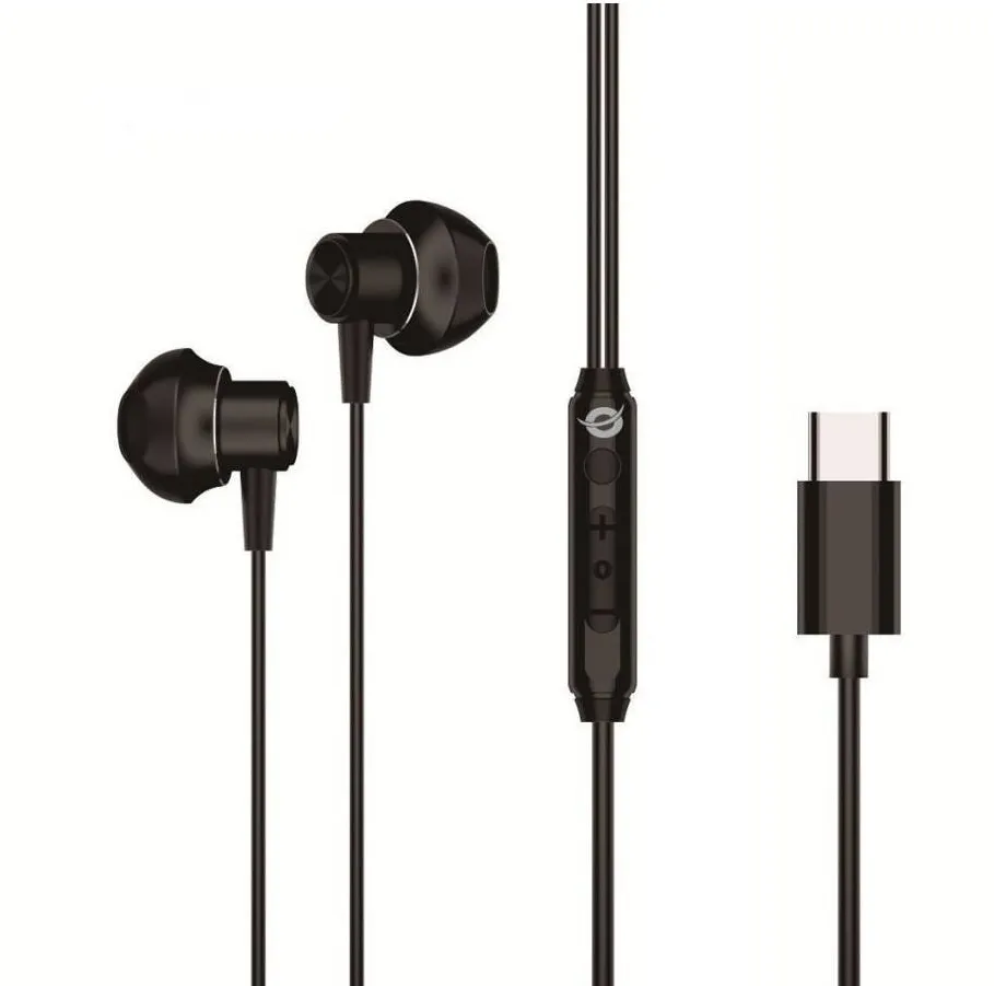 Casti Over-Head CONCEPTRONIC Casti cu fir Conceptronic BRENDAN04B, negru, USB-C, 1.2m
