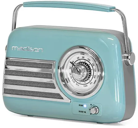 Madison Radio FM PORTABIL NOSTALGIA 30W CU FUNCTIE BLUETOOTH/AUX -ALBASTRU