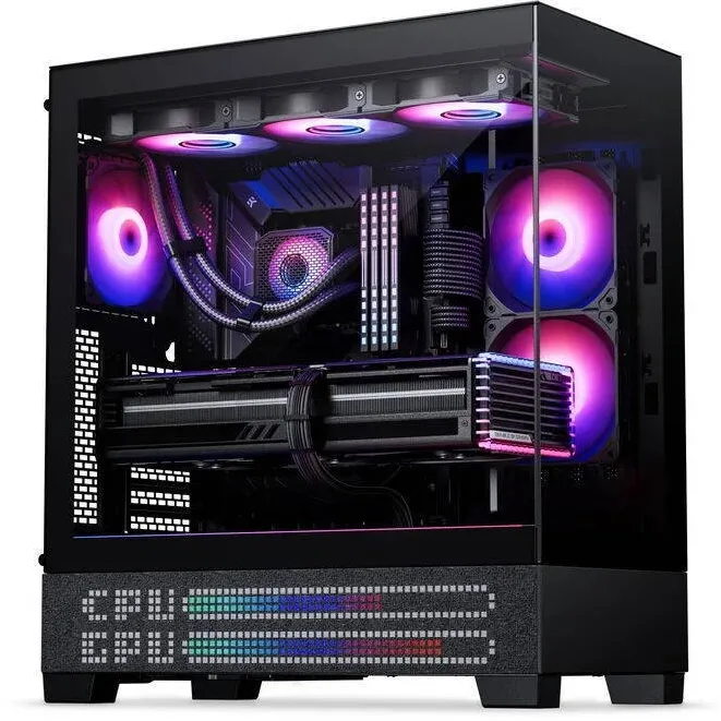 Carcasa PC Phanteks Carcasa PHANTEKS Midi-Tower E-ATX Tempered Glass Matrix LED Negru