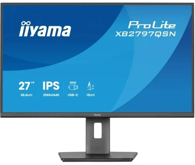 Monitor IIyama Monitor IPS LED iiyama ProLite 27" XB2797QSN-B1, WQHD 2560 x 1440, HDMI, DisplayPort, Boxe, Pivot, 75 Hz, 1 ms Negru