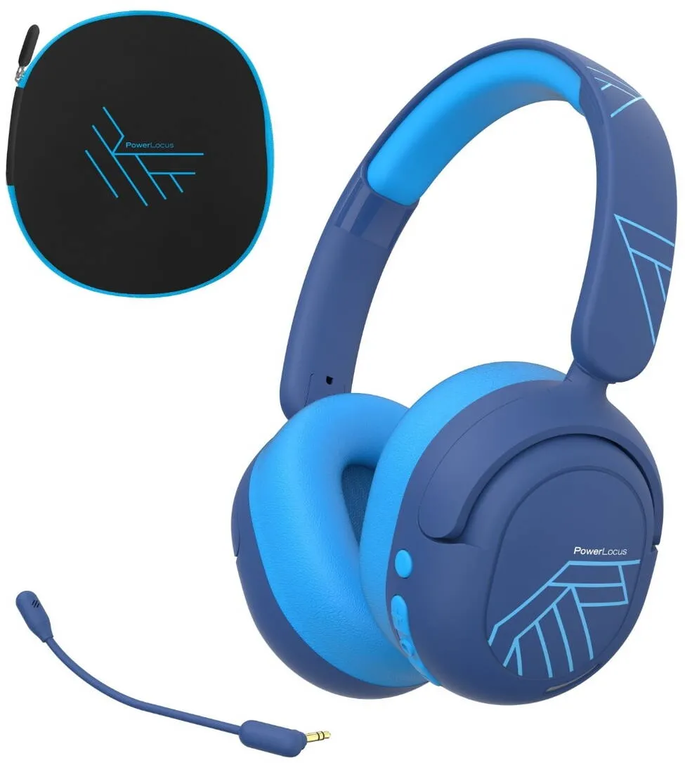 Casti Over-Head PowerLocus Casti PowerLocus pentru copii, Wireless, Lion Kids, Blue